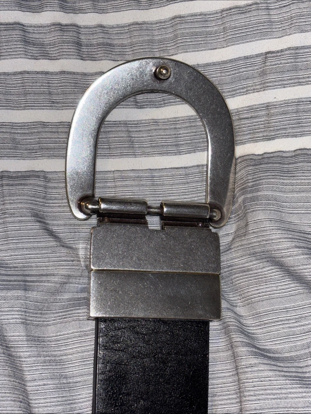 Ariat Black Leather Belt with Silver Horseshoe Buckle